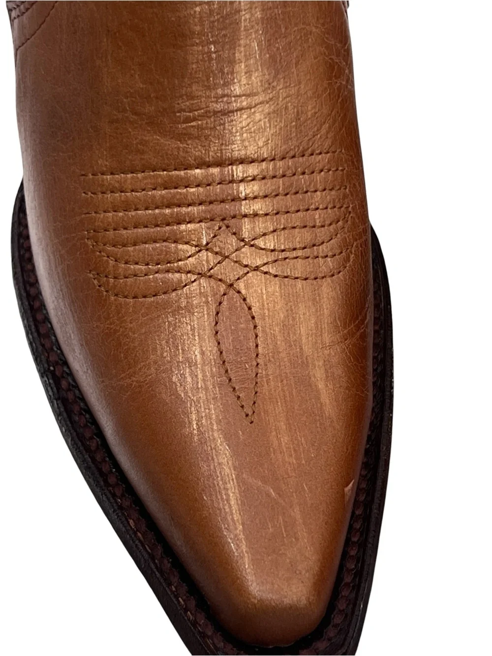 Circle G Corral Leather Snip Toe Ankle Cowboy Boots Embroidered Bronze 9 Western